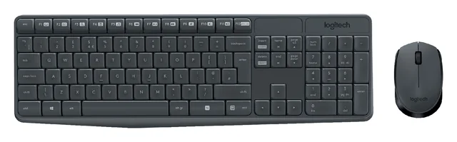 Toetsenbord- en muisset Logitech MK235 draadloos QWERTY zwart