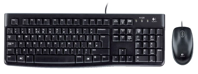 Toetsenbord- en muisset Logitech MK120 bedraad QWERTY zwart