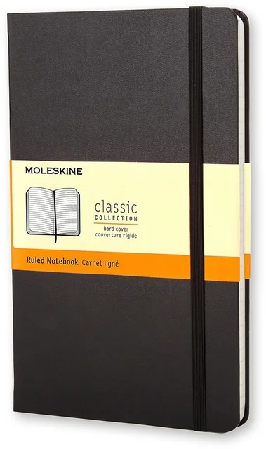 Notitieboek Moleskine large 130x210mm lijn hard cover zwart