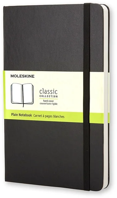 Notitieboek Moleskine pocket 90x140mm blanco hard cover zwart
