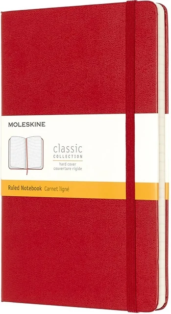 Notitieboek Moleskine large 130x210mm lijn hard cover  rood