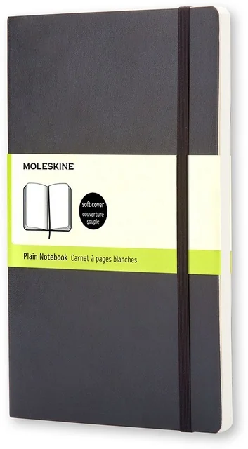 Notitieboek Moleskine pocket 90x140mm blanco soft cover zwart