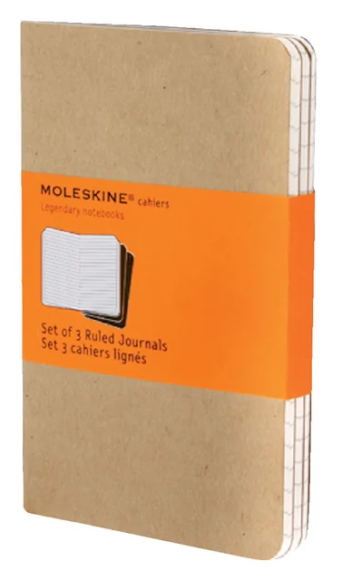 Schrift Moleskine 90x140mm lijn 128 pagina's pocket kraft