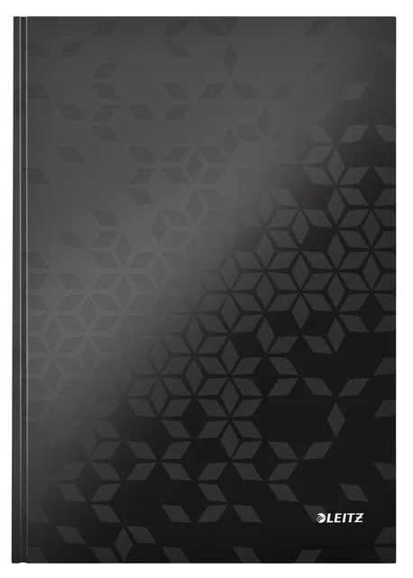 Notitieboek Leitz WOW A4 160blz 90gr lijn zwart