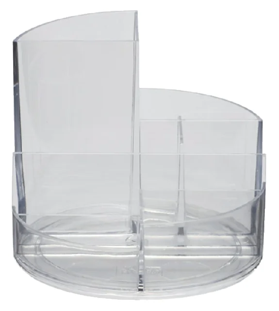 Pennenkoker MAUL roundbox 7 vakken Ø140x125mm transparant