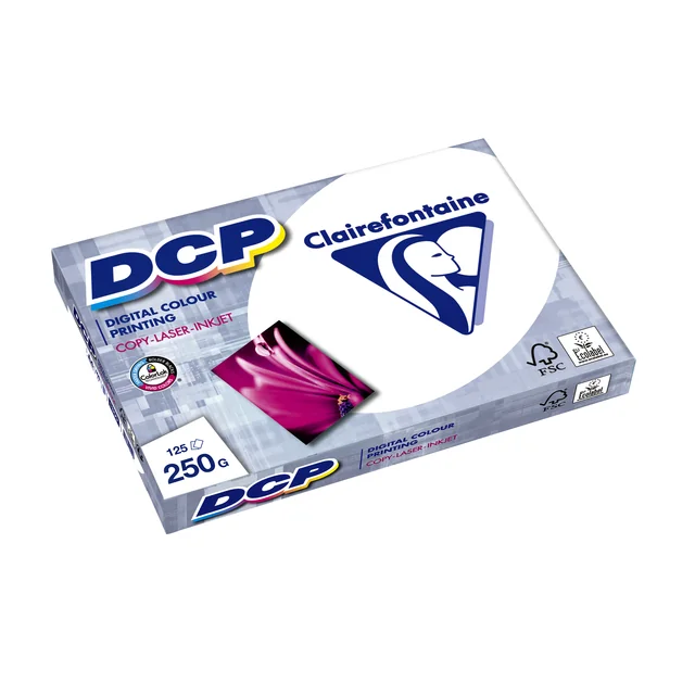 Laserpapier Clairefontaine DCP A4 250gr wit 125 vel