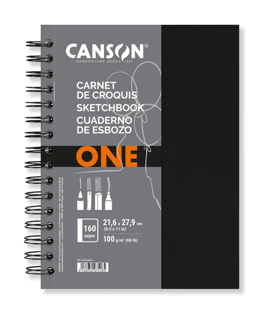 Schetsboek Canson Art Book One spiraalgebonden 80vel 100gr 216x279mm wit