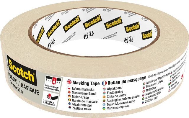 Afplaktape Scotch Basic 24mmx50m beige