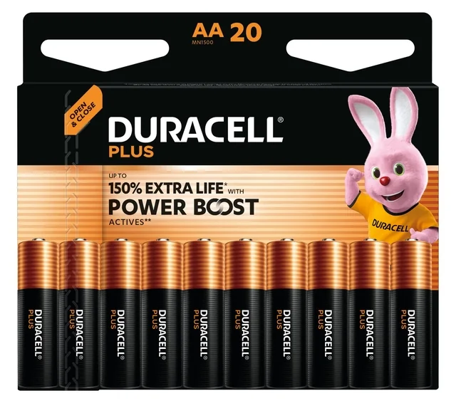 Batterij Duracell Plus power boost 20x AA