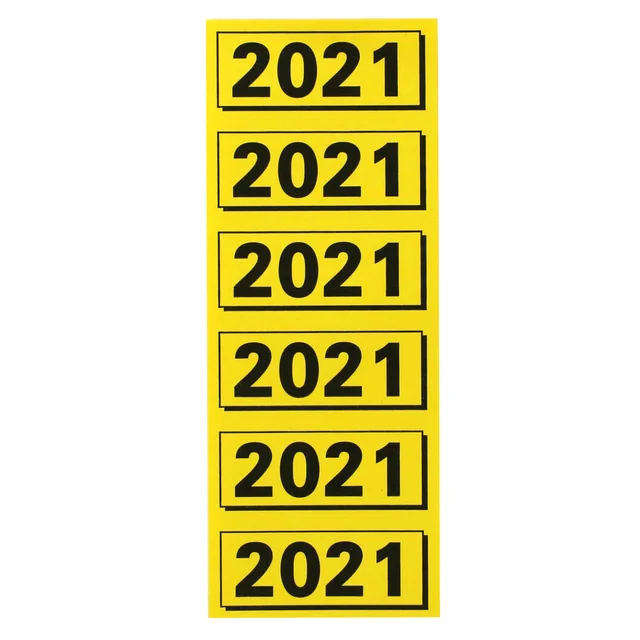 Rugetiket Elba 2021 geel met zwarte opdruk 120 stuks