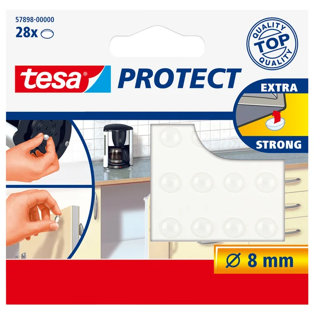 Anti-slip en geluiddempers tesa® Protect rond  Ø8mm transparant 28 stuks