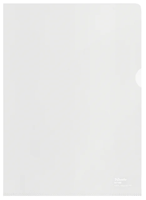 Insteekmap L-model Esselte A4 100% gerecycled 0.10mm transparant 100 stuks