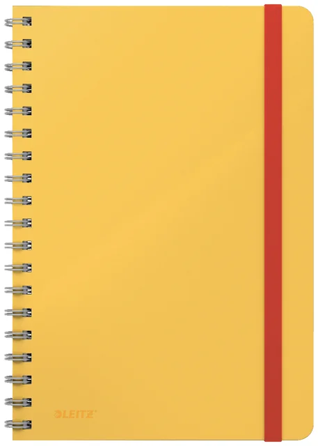 Notitieboek Leitz Cosy B5 160 blz spiraal lijn geel