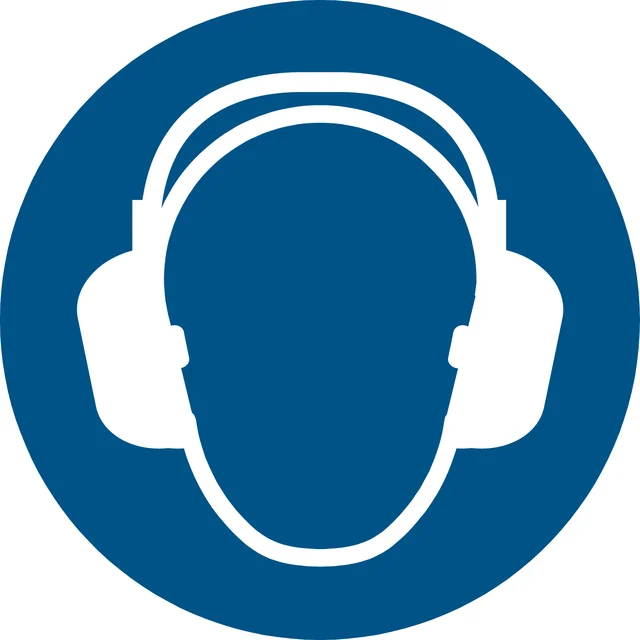 Pictogram bordje Djois Gehoorbescherming verplicht Ø200mm blauw