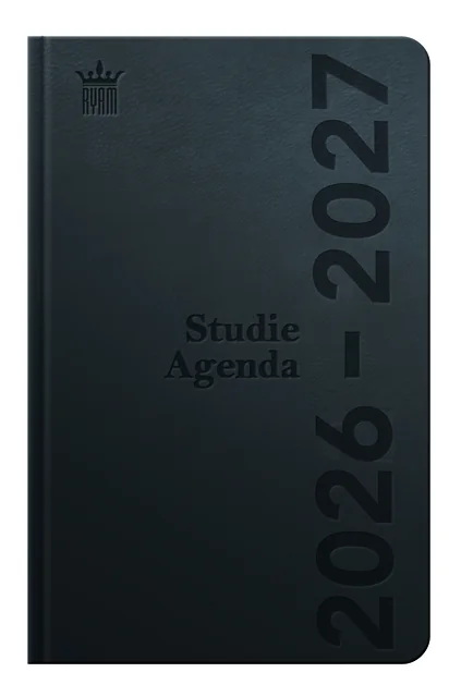 Schoolagenda 2026-2027 Ryam Studie DeLuxe 7dagen/2pagina's zwart