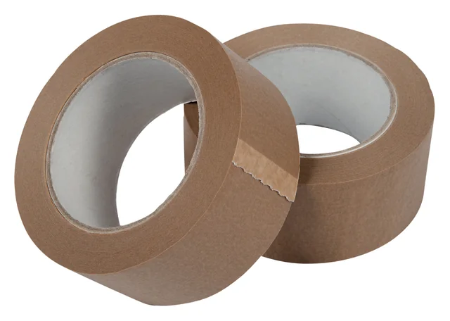 Verpakkingstape IEZZY papier 50mmx50 meter 80p gerecycled papier bruin