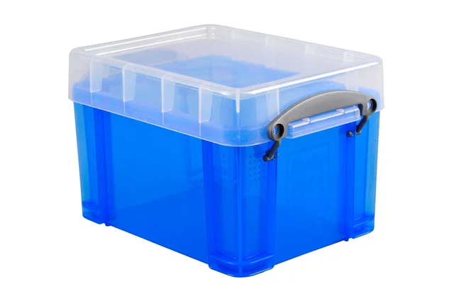 Opbergbox Really Useful 3 liter 245x180x160mm transparant blauw