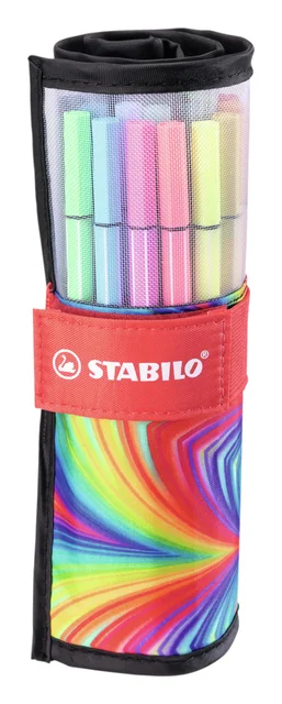 Viltstift STABILO Pen 68/25 Arty roletui medium assorti set à 25 stuks