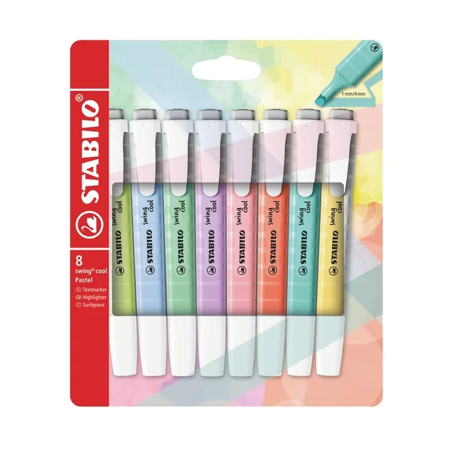 Markeerstift STABILO Swing cool 275/8 assorti etui à 8 stuks