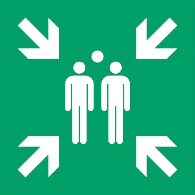 Pictogram bordje Djois Verzamelplaats 300x300mm groen