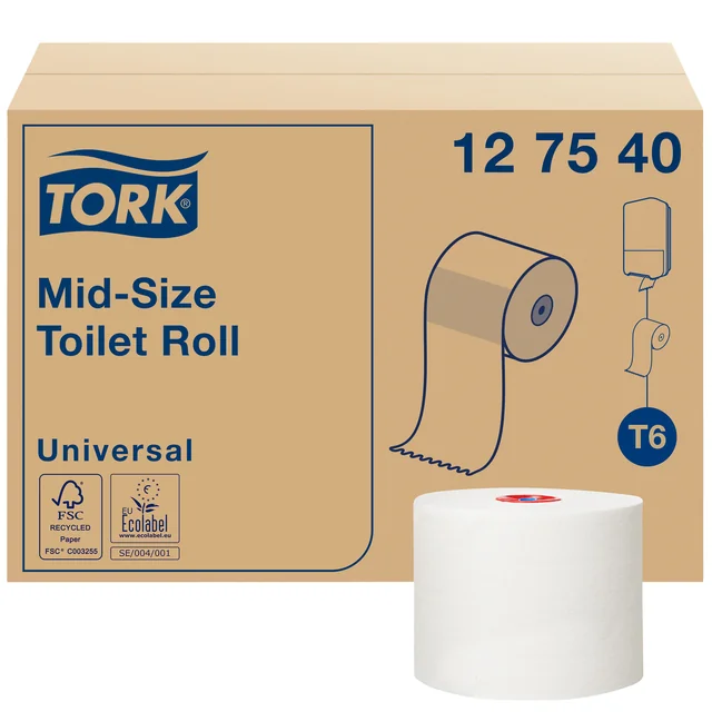 Toiletpapier Tork T6 Universal systeemrol 1-laags 135m wit 127540