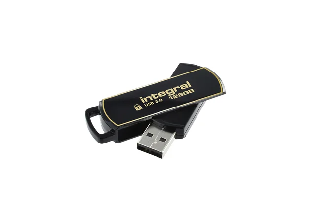 USB stick 3.0 Integral Secure 360 USB-A 128GB zwart