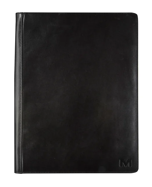 Schrijfmap Maverick All Black A4 met rits incl schrijfblok leer zwart