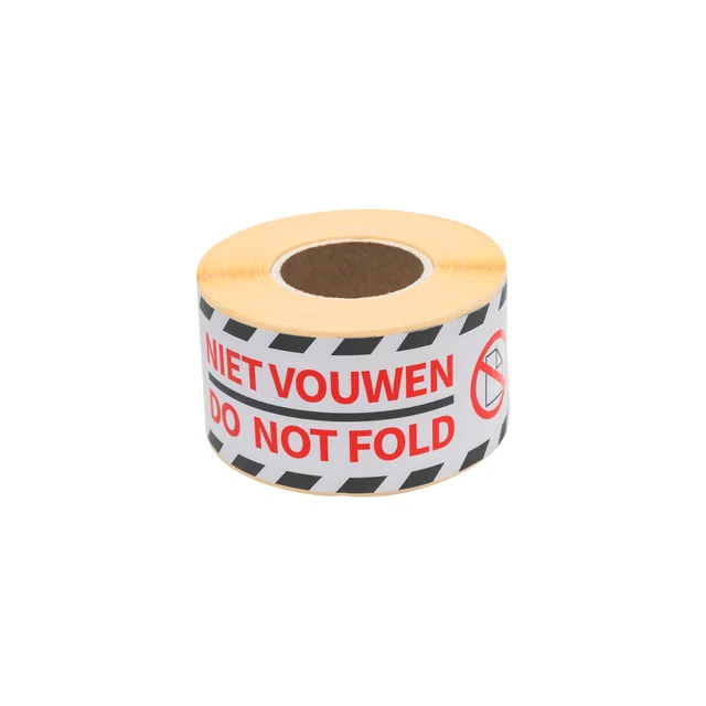 Waarschuwingsetiket Rillprint 46x125mm do not fold wit 250 stuks
