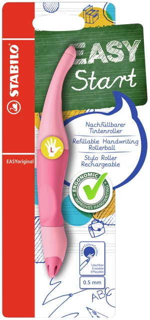 Rollerpen STABILO Easyoriginal  links pastel medium roze blister
