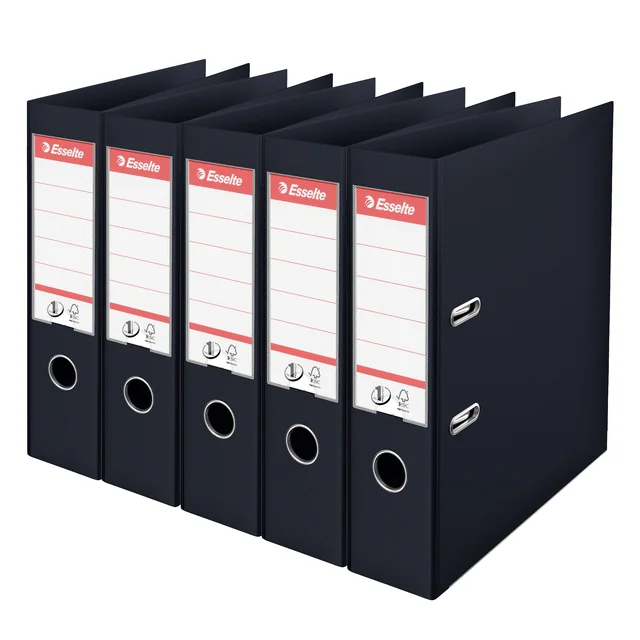 Ordner Esselte No.1 72mm PP 30% gerecycled folie Multipack zwart 5 stuks