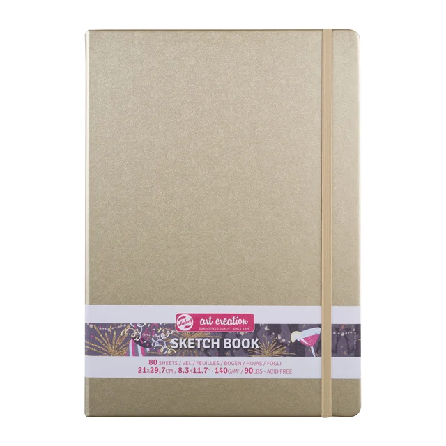 Schetsboek Talens Art Creation 80 witte vellen 140gr 210x300mm witgoud