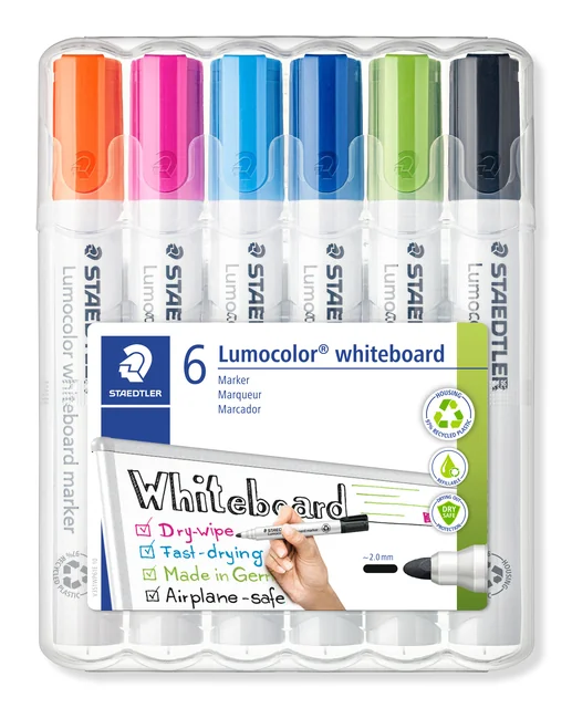 Whiteboardmarker Staedtler Lumocolor 351 set à 6 stuks fun assorti