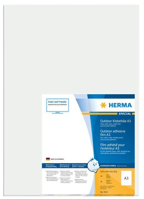 Etiket HERMA 9544 297x420mm weerbestendig wit 40 stuks