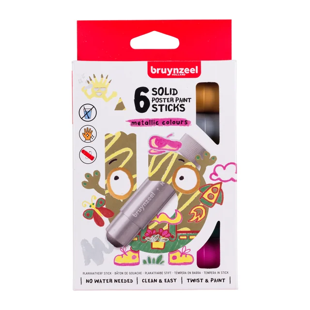Verfstift Bruynzeel Kids assorti metallic 6 stuks