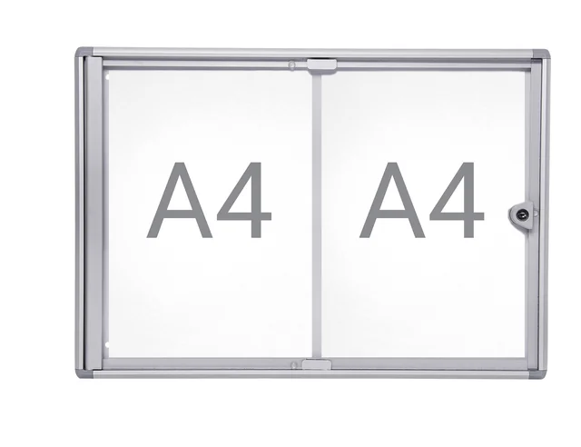 Binnenvitrine wand MAULextraslim whiteboard 2xA4 met slot