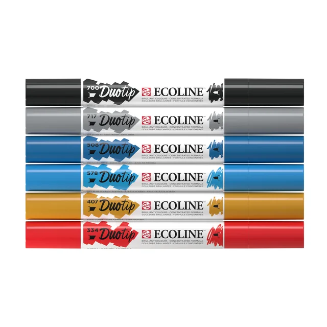 Duotip Talens Ecoline set à 6 stuks stadslandschap