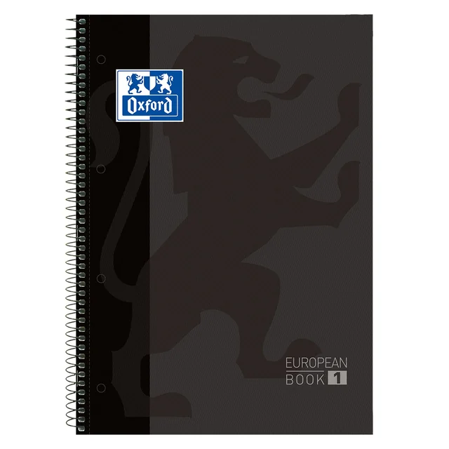 Notitieboek Oxford Classic Europeanbook A4+ 4-gaats lijn 160pag zwart