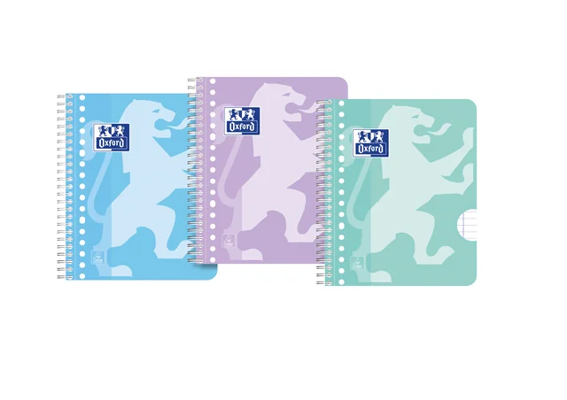 Collegeblok Oxford School A5+ lijn 17gaats 160pag 80gr assorti 3 stuks