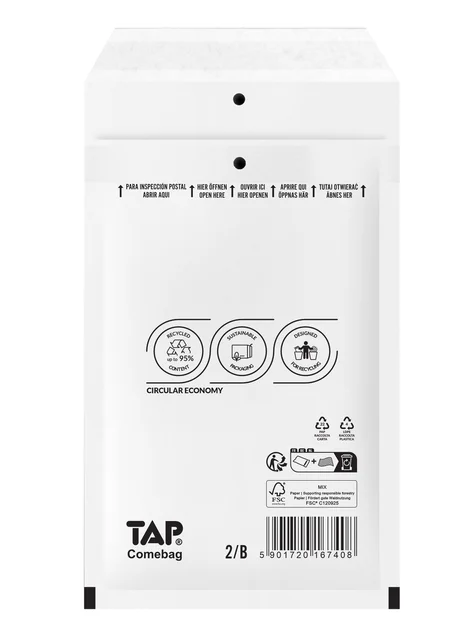 Envelop TAP Comebag luchtkussen nr12 140x220mm 200 stuks