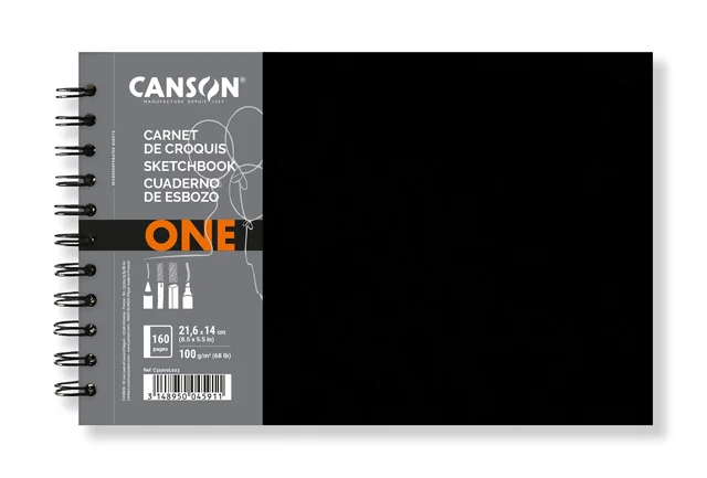 Schetsboek Canson Art Book One spiraalgebonden 160vel 100gr 216x140mm wit