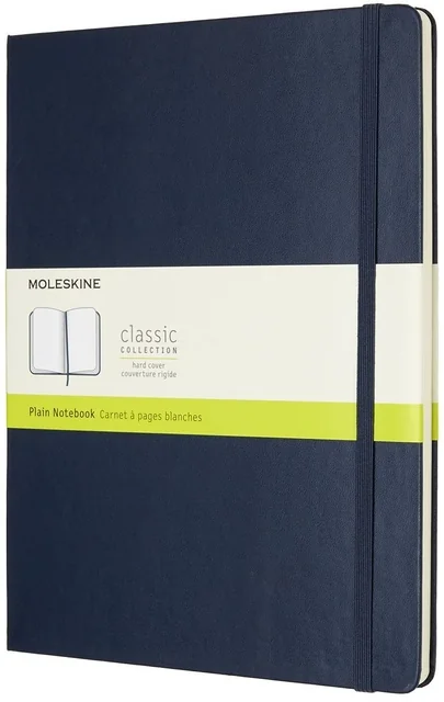 Notitieboek Moleskine XL 190x250mm blanco hard cover sapphire blue
