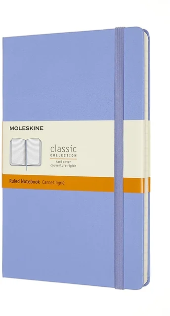Notitieboek Moleskine large 130x210mm lijn hard cover hydrangea blue