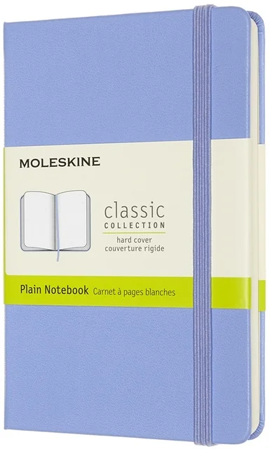 Notitieboek Moleskine pocket 90x140mm blanco hard cover hydrangea blue