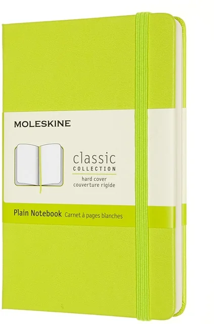 Notitieboek Moleskine pocket 90x140mm blanco hard cover lemon green