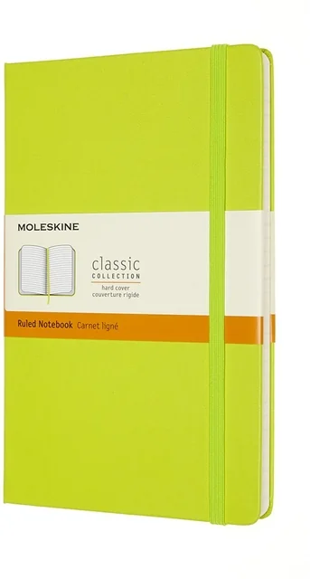 Notitieboek Moleskine large 130x210mm lijn hard cover lemon green