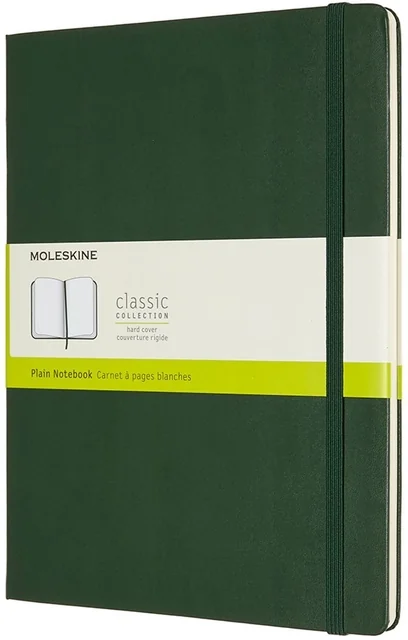 Notitieboek Moleskine XL 190x250mm blanco hard cover myrtle green