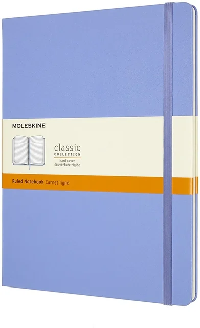 Notitieboek Moleskine XL 190x250mm lijn hard cover hydrangea blue