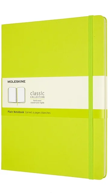 Notitieboek Moleskine XL 190x250mm blanco hard cover lemon green