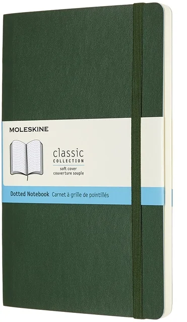 Notitieboek Moleskine large 130x210mm dots soft cover myrtle green