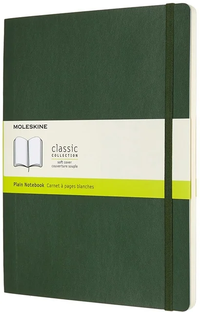 Notitieboek Moleskine XL 190x250mm blanco soft cover myrtle green